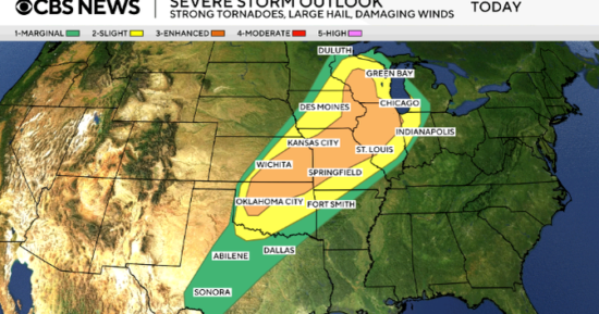 Maps show more severe storms forecast for central U.S. after days of tornadoes, flooding