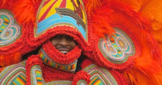 Mardi Gras Indians, or Black Masking Indians, carry on tradition in stunning, painstakingly crafted suits