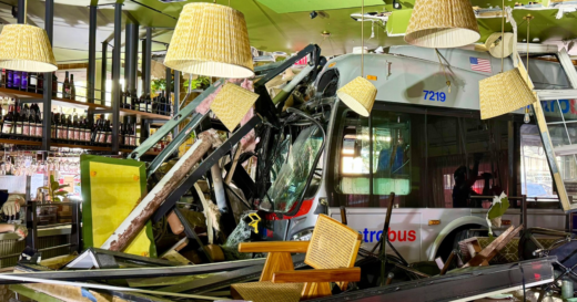 3 hospitalized after bus crashes through Washington, D.C. restaurant