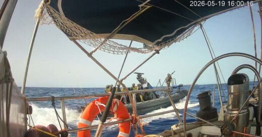 Israeli forces appear to fire guns at Gaza aid flotilla boat