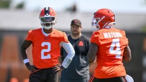 Browns coach Monken not ready to name starting QB amid Watson-Sanders battle