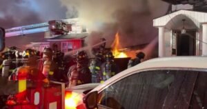 Video captures massive explosion as NYPD officers approach home, 1 dead