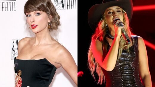 Taylor Swift and Lainey Wilson Duet ‘Love Story’ at NFL Party