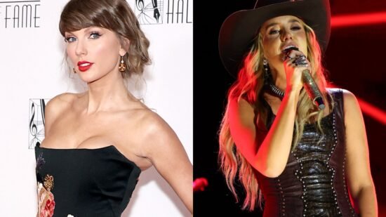 Taylor Swift and Lainey Wilson Duet ‘Love Story’ at NFL Party