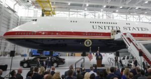 Trump unveils new Air Force One, gifted from Qatar