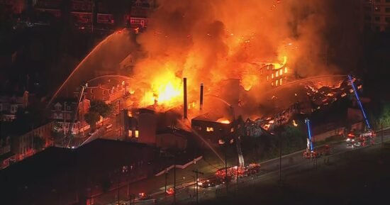 Crews battling massive fire in Allentown, Pennsylvania