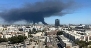 Smoke concerns grow in Los Angeles as Boyle Heights warehouse blaze continues to smolder and firefight enters 4th day