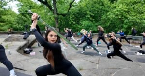 Inside the new yoga workout with swords: "WeaponUp"