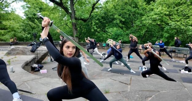 Inside the new yoga workout with swords: "WeaponUp"