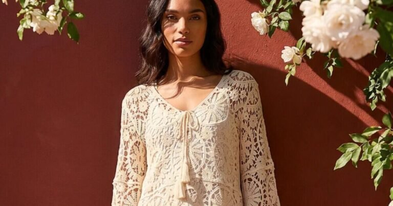 ‘Flattering’ Roman cooling cotton crochet top is ‘good length’