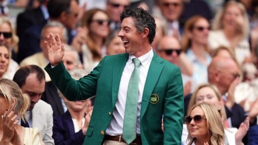 Rory McIlroy sports Masters green jacket at Wimbledon to watch Sinner
