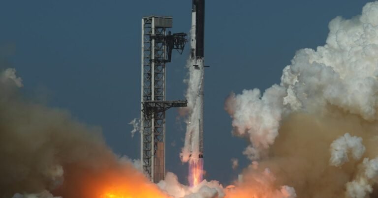 SpaceX’s giant Super Heavy-Starship rocket blasts off on key test flight