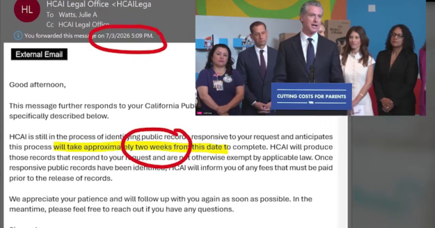 California still hasn’t released Newsom’s Baby2Baby diaper contract as lawmakers weigh longer public records delays