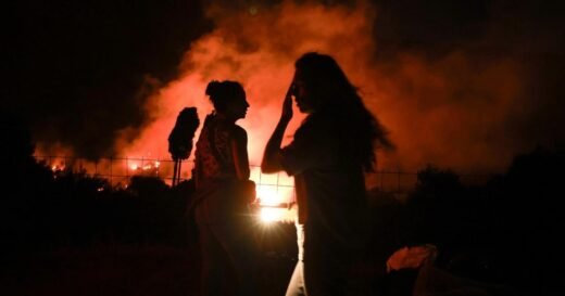 Dangerous conditions continue fueling huge wildfires in Europe