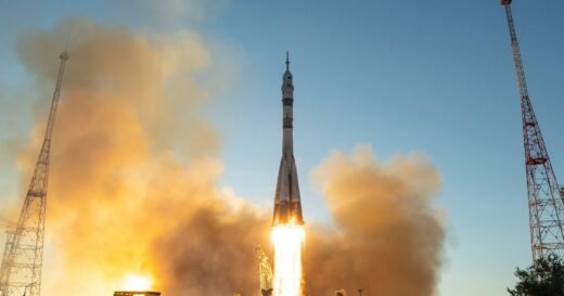 NASA astronaut joins two Russians on trip to International Space Station for 8-month stay