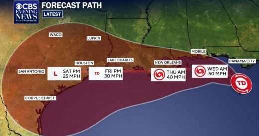Tropical Storm Bertha targeting the Gulf Coast