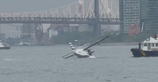 Seaplane with passengers on board makes hard landing in East River, NYC fire department says