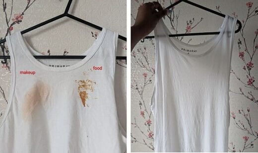 I swear by 24p method to remove stains from white clothes — works on food and makeup