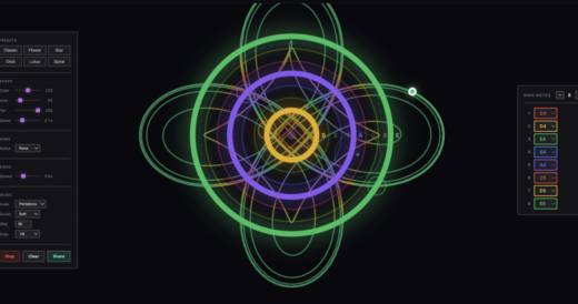 Doodle generative compositions in your browser with Musical Spirograph