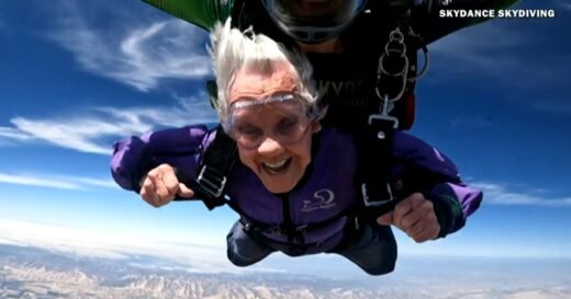 100-year-old grandmother skydives in California: "If you slow down, life is over"