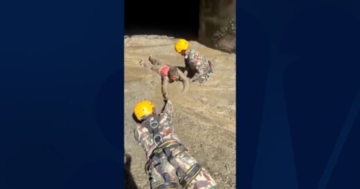 Nepali army rescues people trapped in a tunnel after flooding
