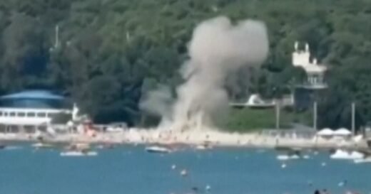 Russia says a Ukrainian drone struck a busy beach, killing at least 7 people