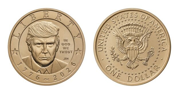 Gold-colored $1 Trump coins are now available, but it will cost you more than $1 to buy one