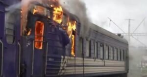 Russian drone hits train near Ukraine-Poland border shortly after European officials passed through