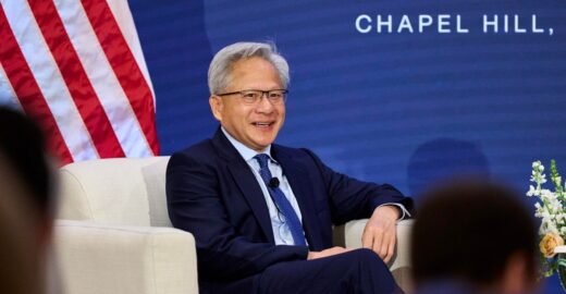 Jensen Huang puts Trump on speakerphone onstage to announce robots won’t take over the world