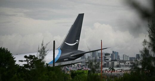 Amazon cargo plane overruns runway at Miami International Airport, hits several vehicles, officials say