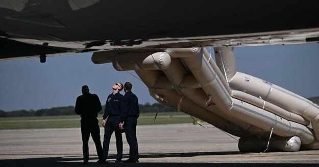 Trump’s Texas trip delayed after emergency slide deploys on new Air Force One on tarmac