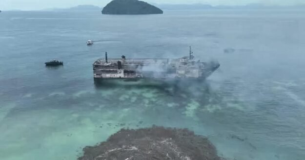 Fire on ferry off Philippines leaves dozens missing, kills at least 5