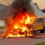 Indiana school bus driver gets children out of bus just before it goes up in flames