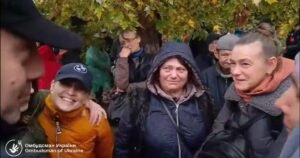 Residents evacuated from Russian-occupied Oleshky during U.S.-brokered ceasefire