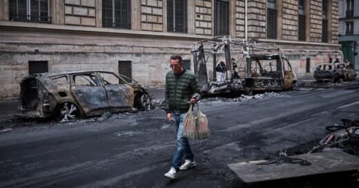 France’s leaders vow to restore order after weekend of violent riots across the country